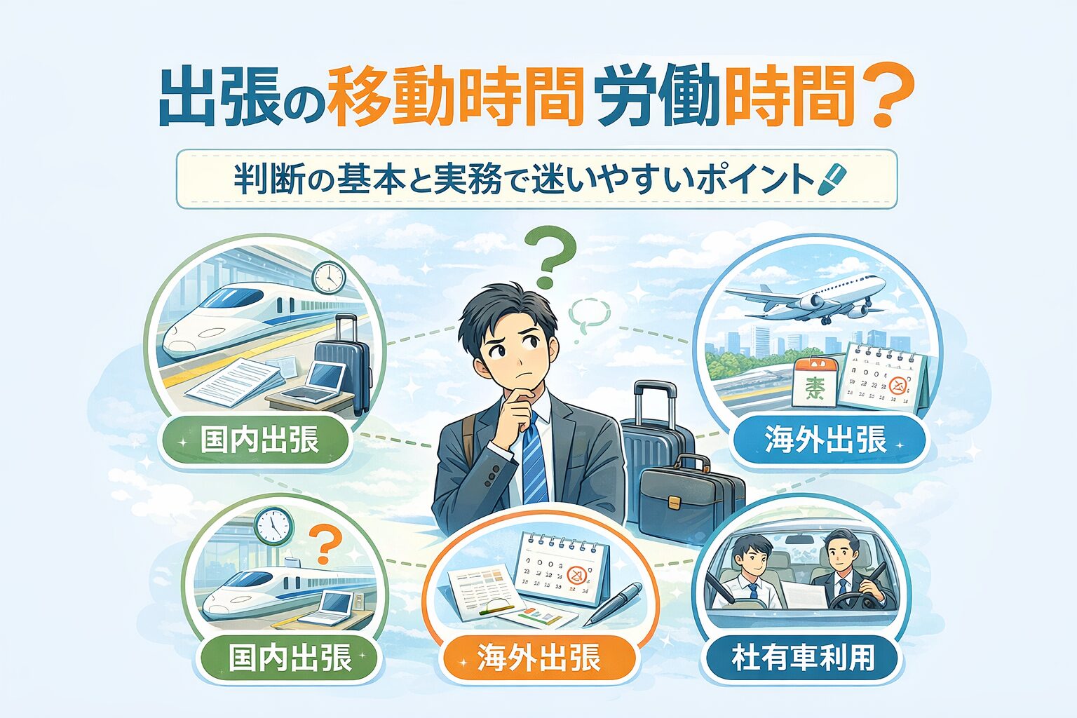 出張の移動時間・労働時間